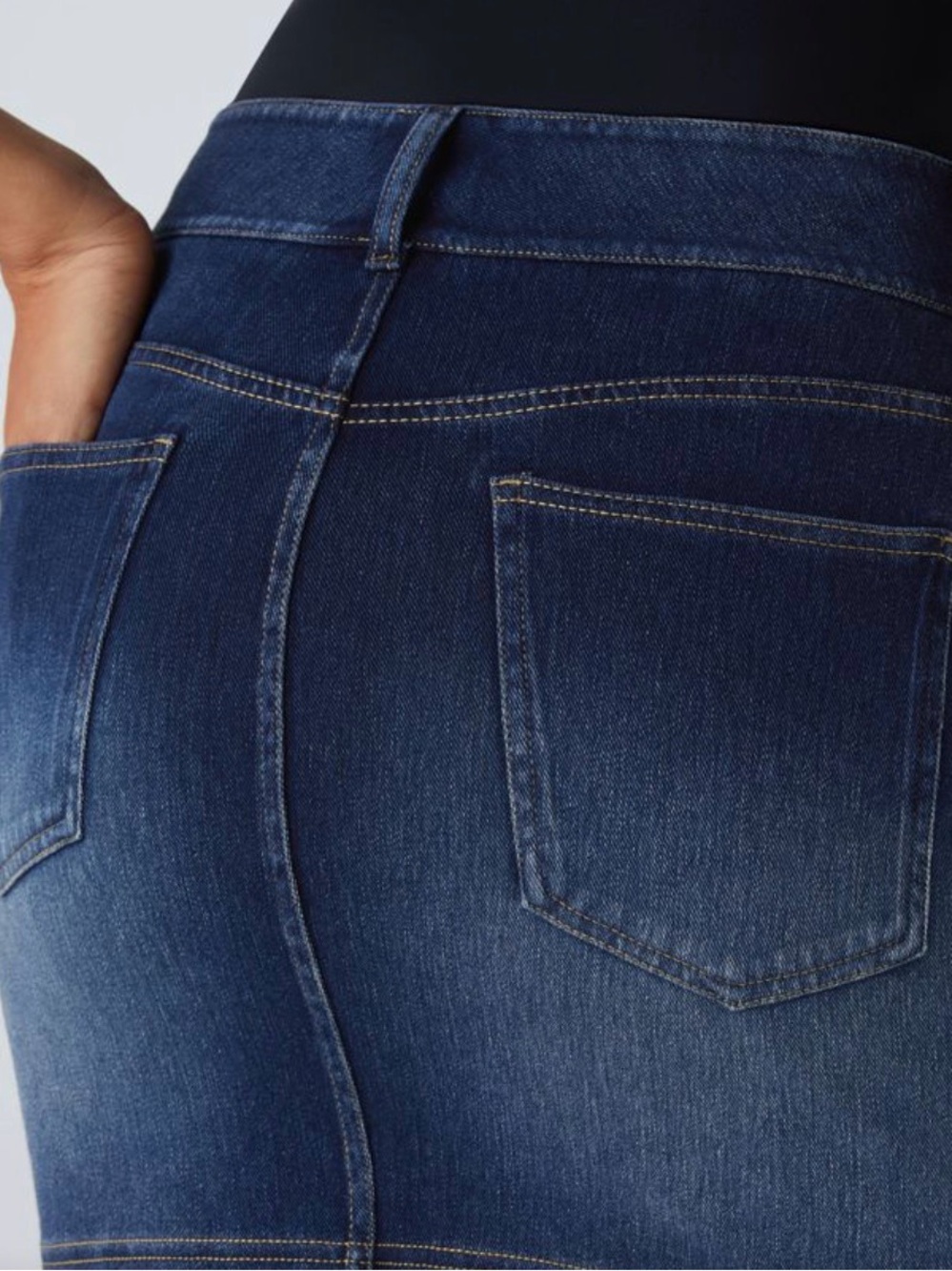 HALARA Dark Blue Denim Mini Skirt - Picture 6 of 8